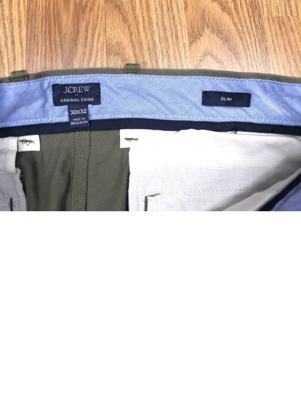 30x32 J.CREW SLIM FIT CHINOS COTTON/SPANDEX PANTS GREEN Sz 30W x 32L